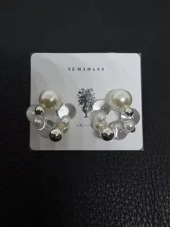 球体フラワーピアス　イヤリング変更可