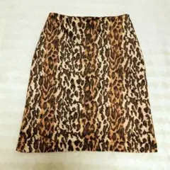 【美品】ヒョウ柄 タイト スカート シンプル レオパード 日本製