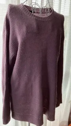セーター　ニット　紫　長袖