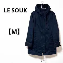 ルスーク【M】フードファー取外し可　モッズコート　コットン　ブラック　ジャケット