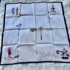 新品 未使用バーバリー ハンカチ 犬 カフェ柄 レディース BURBERRY