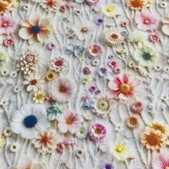❣️繊細ナチュラルフラワー柄立体感大人可愛い 綿100%シーチング生地100cm