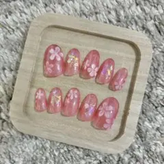 桜　ネイルチップ　【現品】　ジェルネイル　春色