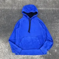 00s- ラッセルアスレティック ラグラン無地パーカー M 青・黒 ノームコア