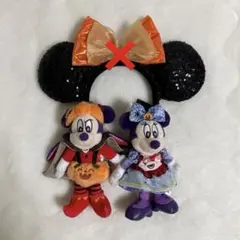 上海ディズニー ハロウィン ミッキー ミニー ぬいぐるみキーホルダー