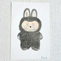 【子供の絵】ラブブ　No.21　手描きイラスト ポストカード　原画