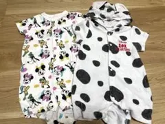 前開き半袖ロンパース　ディズニー　サイズ60-70