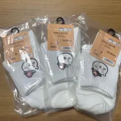 GU ちいかわ ソックス 3足セット 23-25cm 白