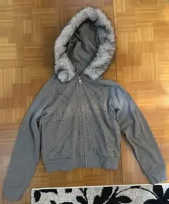 え*。様 ファーパーカーy2k archive グレージップパーカー平成お兄系v