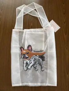 ジョリーフルール　ぴょんブロイダリーの生地でA4トートバッグのオーダー1点募集 ぽんこ☆様専用 ジョリーフルール ぴょんブロイダリー A4トートバッグ