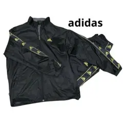 アディダス メンズ ジャージ 上下セット 黒 ブラック ブルゾン パンツ