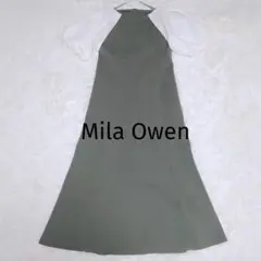 美品✨ Mila Owen ミラオーウェン 半袖ワンピース フレア グリーン S