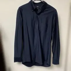 UNIQLO スーパーノンアイロン　スリムフィット シャツ ネイビー