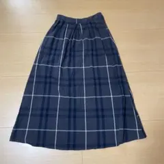 サマンサモスモスブルー　チェック柄ロングスカート