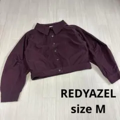 REDYAZEL バーガンディ クロップドジャケット　ボリューム袖　変形のサムネイル