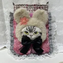 ハンドメイド スマホポシェット コヤンイサムチョン うさぎフェイク