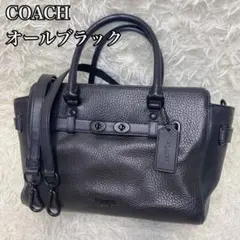 ✨極美品✨ COACH ショルダーバッグ 2way ターンロック オールブラック