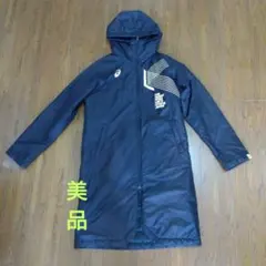 ASICS フード付きベンチコート 黒　Lサイズ