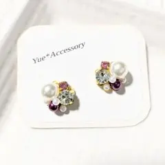 S-282　ハンドメイド☆ビジューピアス／イヤリング