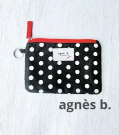 agnès b. アニエスベー ポーチ 水玉 ドット柄 ブラック レッド 黒 赤のサムネイル