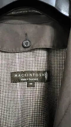 マッキントッシュゴム引コート　ブラウン×山吹色インナーライナー付き　サイズ38