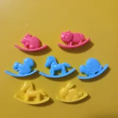 フエラムネ　オマケ　ユラユラ動物{ネズミ・タヌキ・リス・馬・ウサギ・カメ}