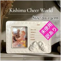 Kishima(キシマ) ベビーフォトフレーム 陶器製 白 金縁 ビンテージ品のサムネイル