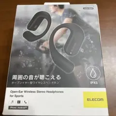 ELECOM オープンイヤー型ワイヤレスヘッドホン LBT-OWS02BKのサムネイル