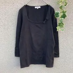 【ナチュラルビューティーベーシック】L♡七分袖カットソー コットン リボン