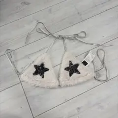 SHEIN ビキニトップ ファー 星柄 スパンコール XSのサムネイル