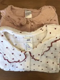 2枚セット H&M コットンモスリンロンパース
