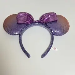 ディズニー カチューシャ ミニー 紫 スパンコール グラデーション