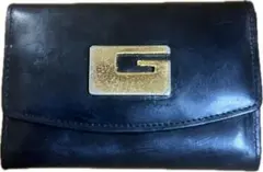 Gロゴ 金具 レザー 名刺入れ カードケース ブラック 黒