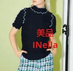 ★INella イネラ★ランダムタックメローハーフスリーブトップス★ブラック★黒のサムネイル