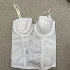 ホワイト コルセット D75 レース装飾