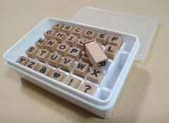 木製アルファベットスタンプセット A　コラージュ　ハンドメイド　匿名配送