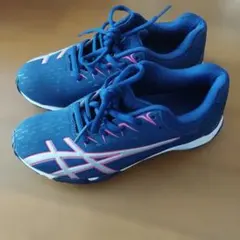 新品！ASICS ネイビー ピンク スニーカー キッズ21.5