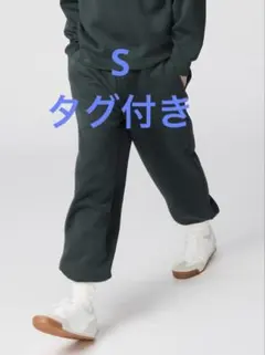 新品UNIQLO C ユニクロ シー スウェットワイドパンツ ダークグリーン S