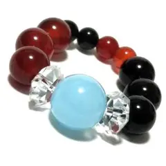 天然石リング☆ブルージェイド　ブラックオニキス　瑪瑙　クリスタル