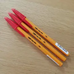 BIC　ビック　オレンジ　0.7mm　ボールペン　3本セット　赤