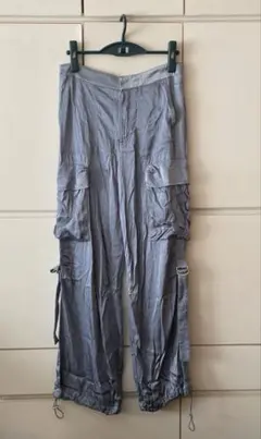 ZARA ザラ　カーゴパンツ　ワークパンツ　ライトブルー　EUR S S〜M