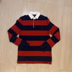 【POLO RALPH LAUREN】赤×ネイビーボーダー ラガーシャツ 長袖
