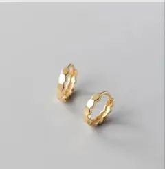 No27 シンプルフープ 通勤［ゴールド］SV925 金属アレルギー対応