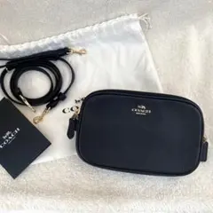 超美品 COACH コーチ カメラバッグ レザー ショルダーバッグ　ブラック