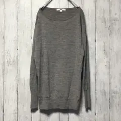 UNIQLO ユニクロ　ニット　セーター　グレー　クルーネック　薄手　サイズM