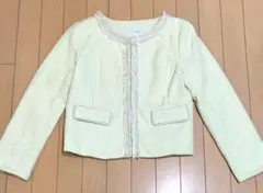 index ノーカラージャケット 淡い黄色　入学式　Mサイズ　綺麗めコーデ