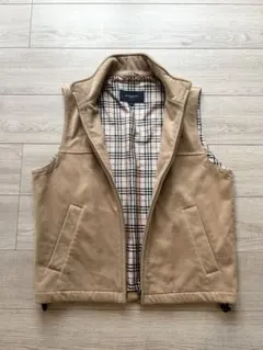 バーバリーゴルフ　フリースベスト　ノバチェック　三陽商会 38 日本製　ジップ