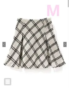 【新品】 GRL ダイヤチェック柄ツイードフレアミニスカート　【mei37】