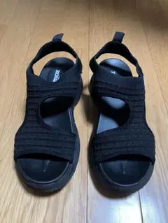 サンダル moz モズ 厚底ワッフルニット風スポーツサンダル レディース S