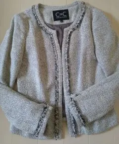 グレー　卒業式入学式☆Coup de Chance ノーカラージャケット 38